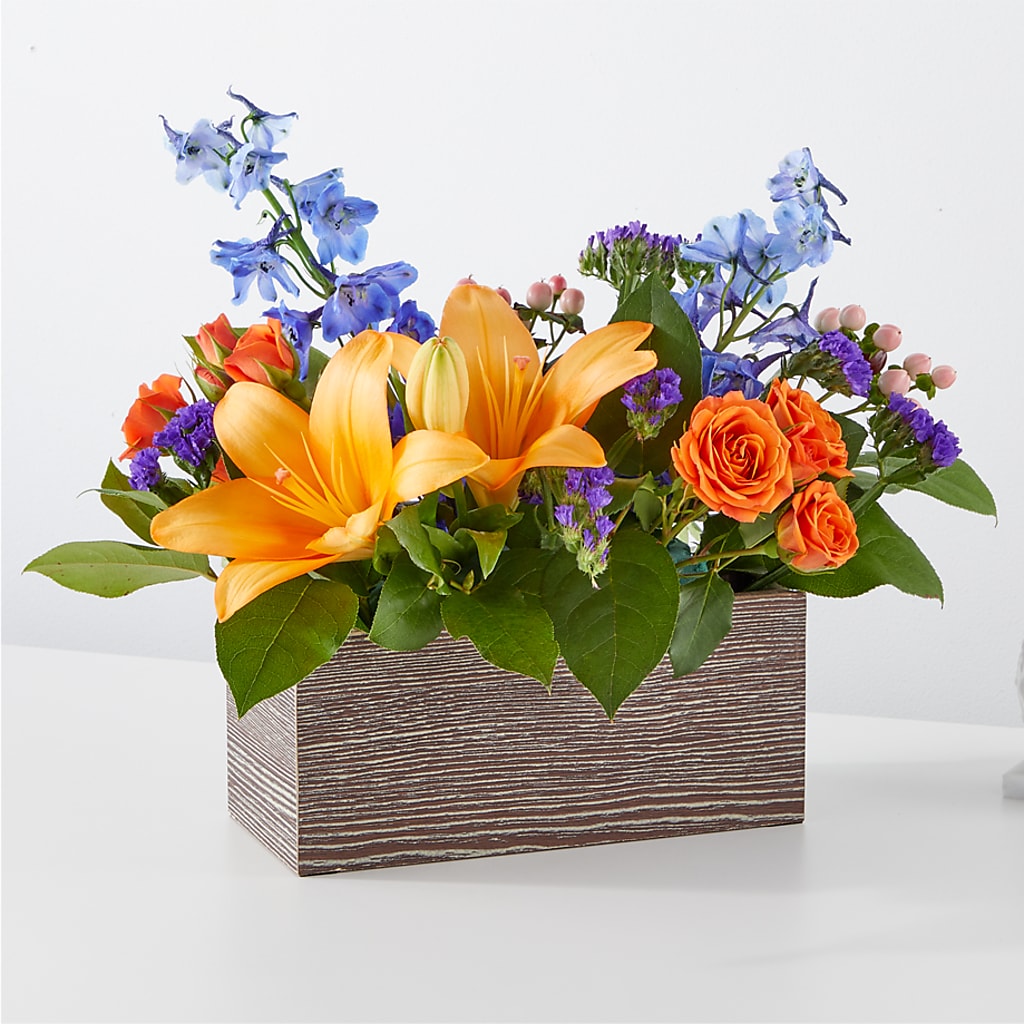 Radiant Citrus Box Bouquet – Flowers By Karen Inc, Ocean Springs MS