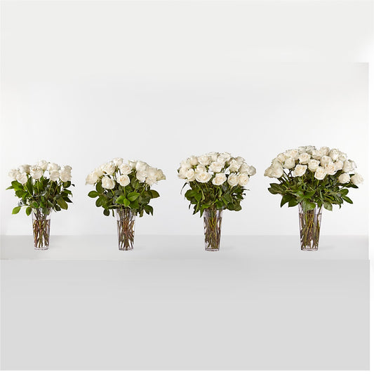 Long Stem White Rose Bouquet – Flowers By Karen Inc, Ocean Springs MS