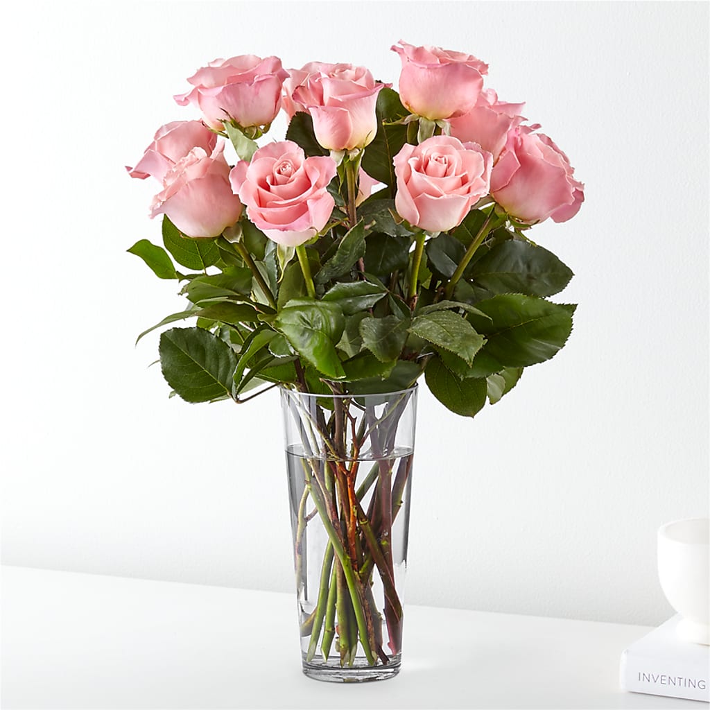 Long Stem Pink Rose Bouquet – Flowers By Karen Inc, Ocean Springs MS