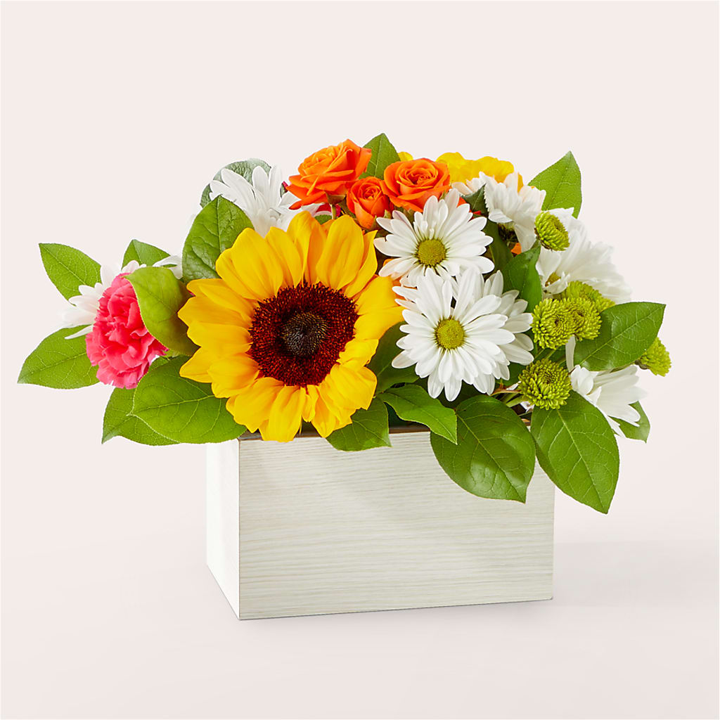 Sun-drenched Blooms Box Bouquet – Flowers By Karen Inc, Ocean Springs MS