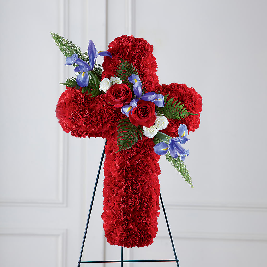 Faithful Hero Floral Cross – Flowers By Karen Inc, Ocean Springs MS