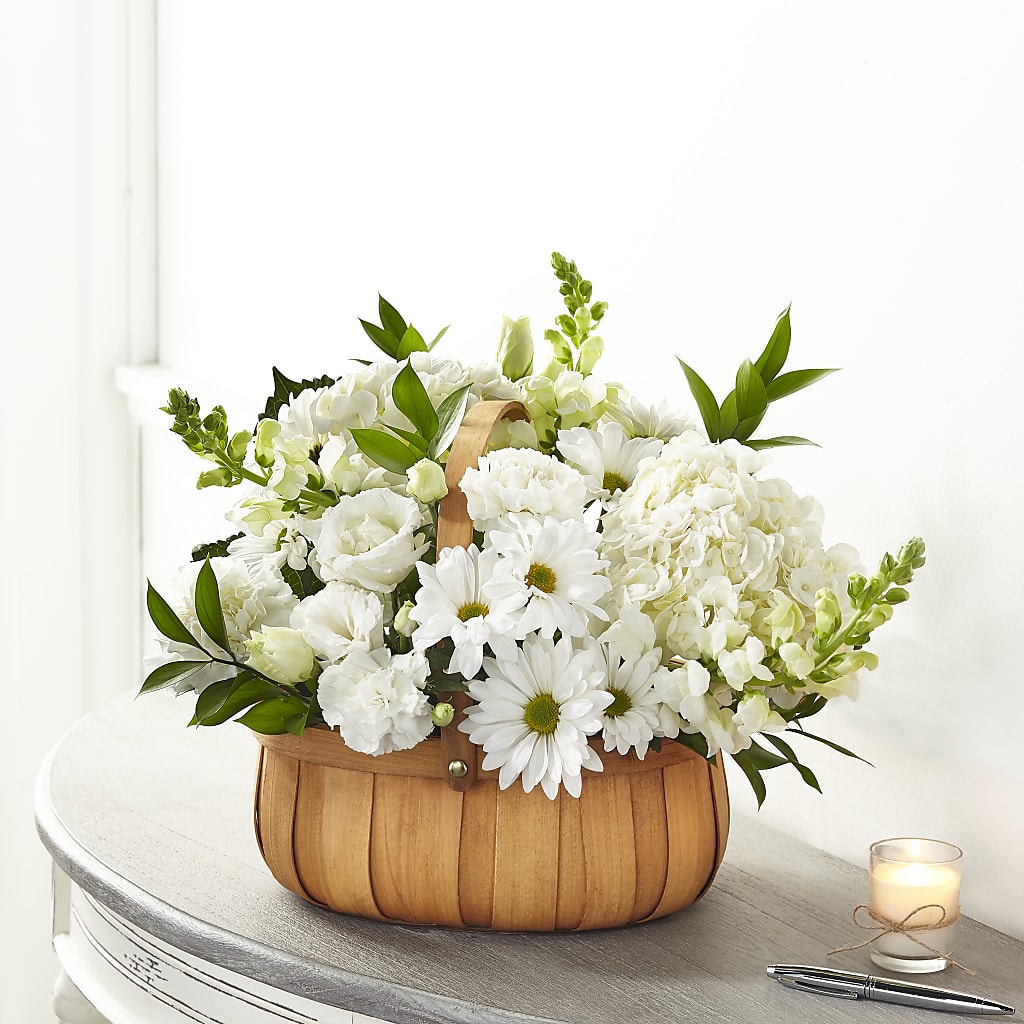 Pure Ivory Basket – Flowers By Karen Inc, Ocean Springs MS