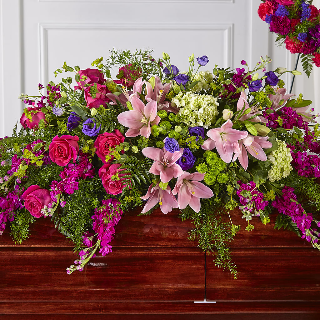 Radiant Tribute Casket Spray – Flowers By Karen Inc, Ocean Springs MS