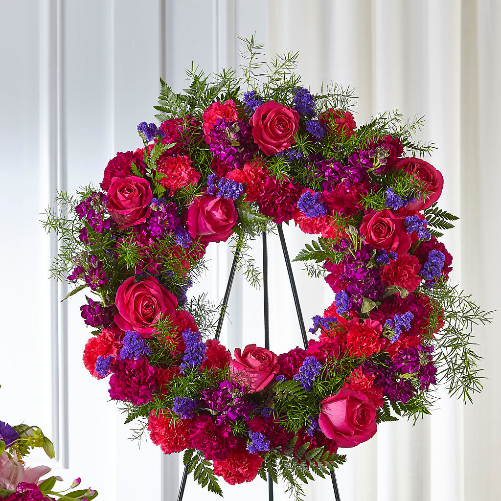 Calming Colors Wreath – Flowers By Karen Inc, Ocean Springs MS