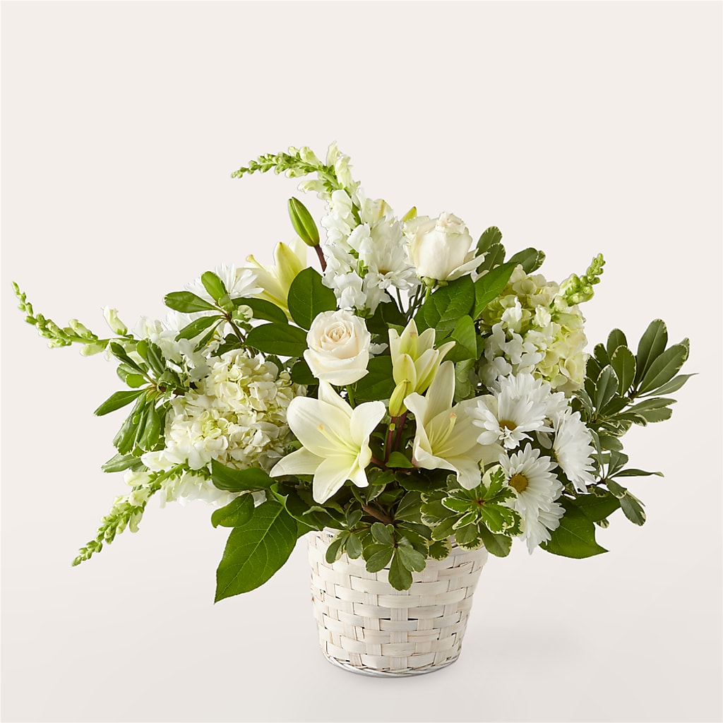 Ivory Elegance Floral Basket – Flowers By Karen Inc, Ocean Springs MS