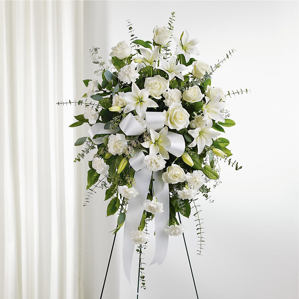 With Care Standing Spray – Flowers By Karen Inc, Ocean Springs MS