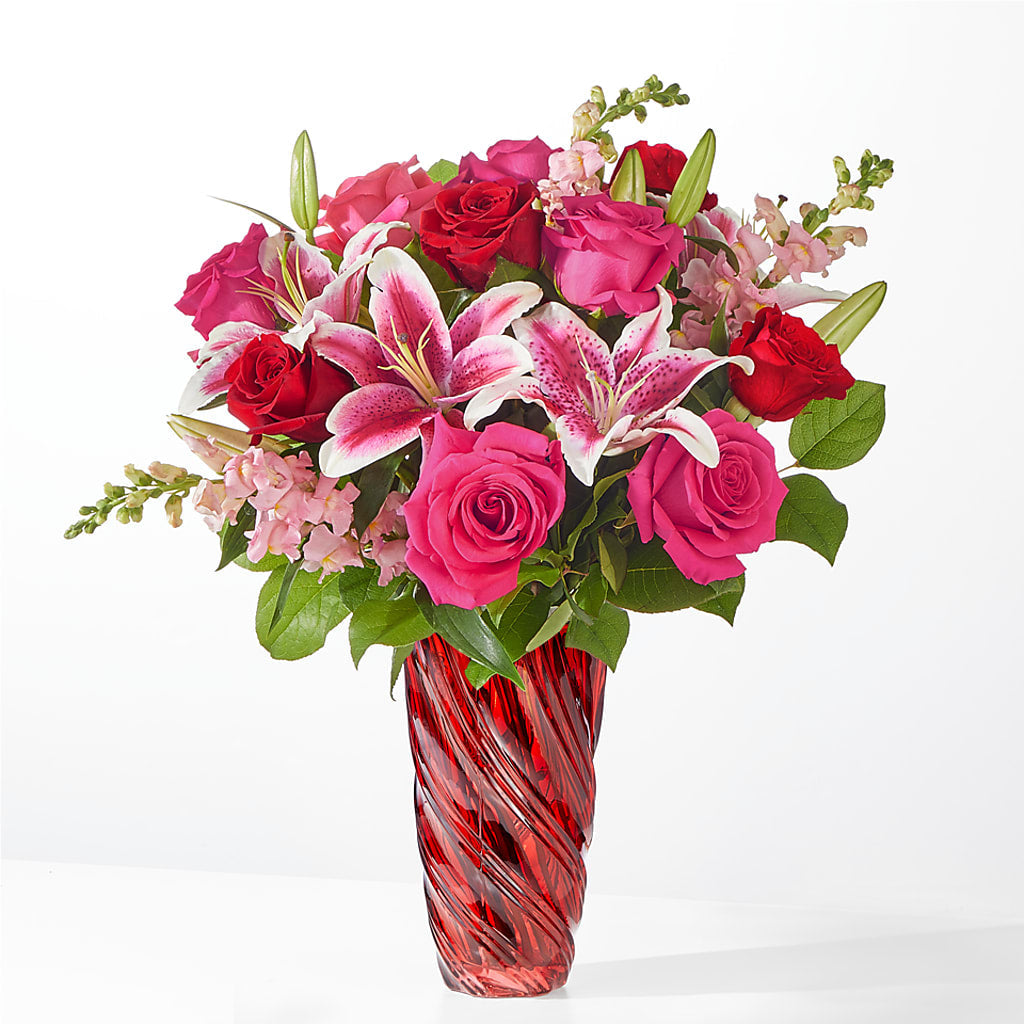 Always You Bouquet with Luxe Swirl Vase – Flowers By Karen Inc, Ocean Springs MS