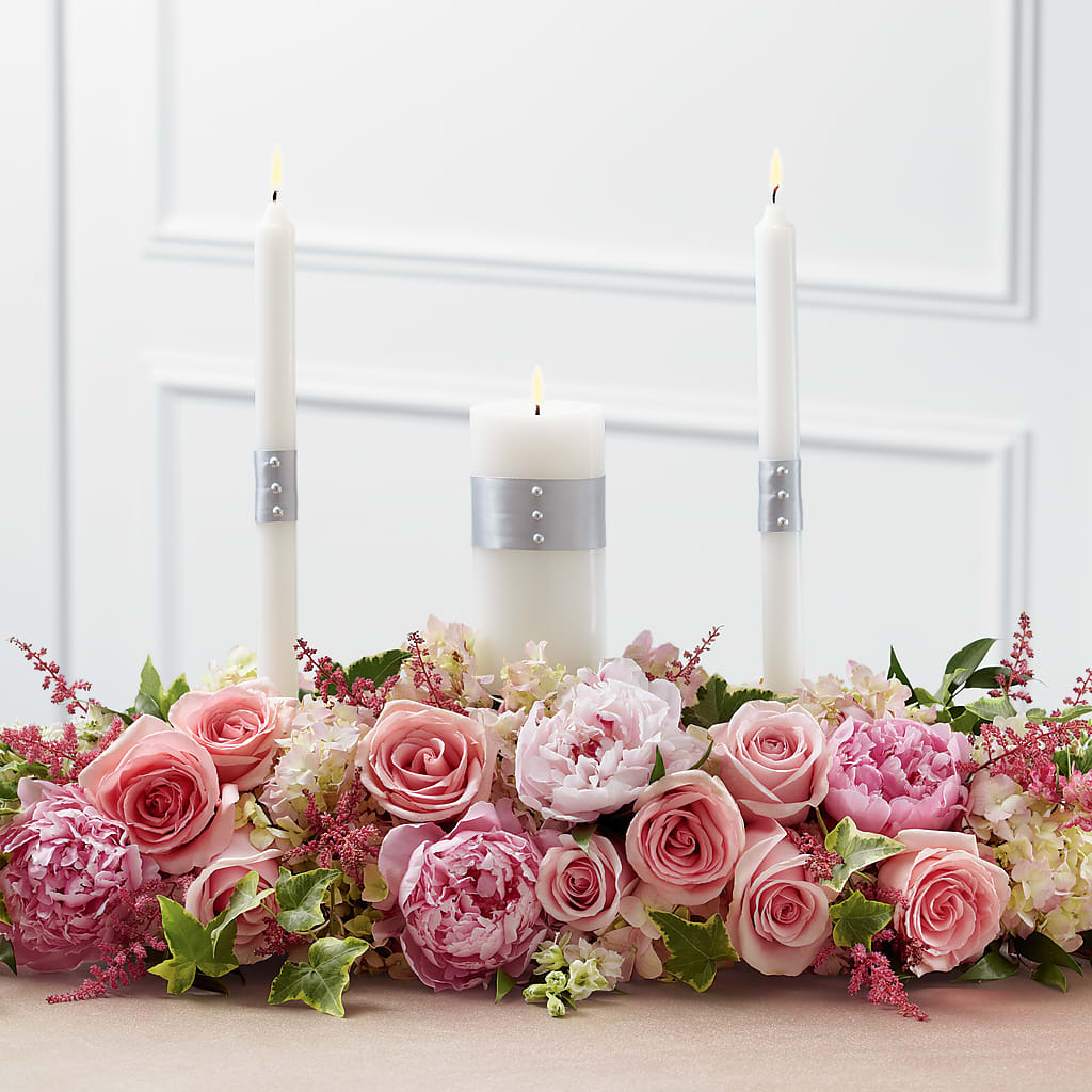 Worldwide Romance Unity Candle Arrangement – Flowers By Karen Inc, Ocean Springs MS