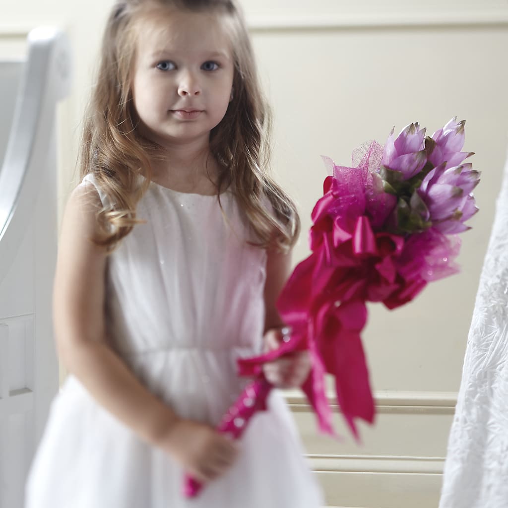 Sparkle Pink Flower Girl Bouquet – Flowers By Karen Inc, Ocean Springs MS