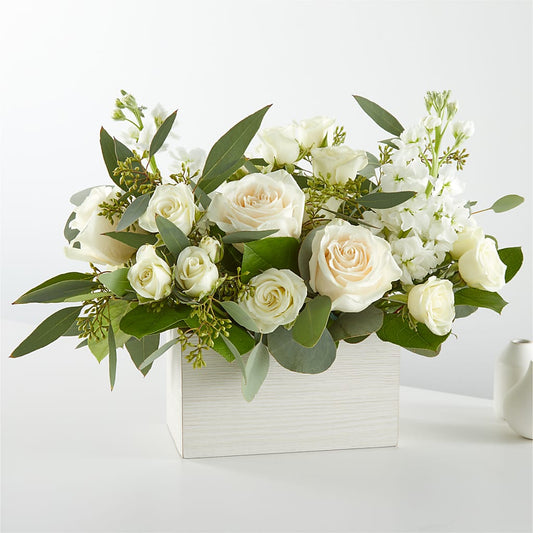 Fresh Linen Box Bouquet –  Flowers By Karen Inc, Ocean Springs MS