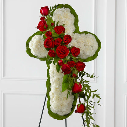 Floral Cross Easel –  Flowers By Karen Inc, Ocean Springs MS