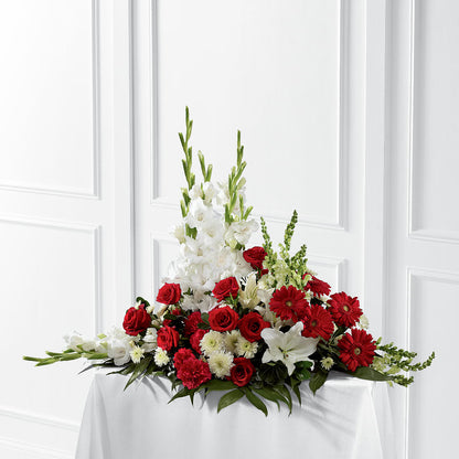Crimson & White Arrangement –  Flowers By Karen Inc, Ocean Springs MS