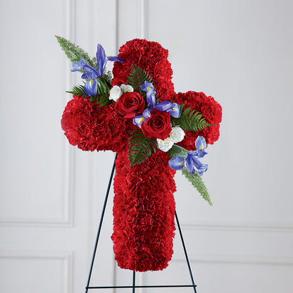 Faithful Hero Floral Cross –  Flowers By Karen Inc, Ocean Springs MS