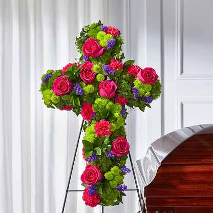 Tribute Rose Floral Cross –  Flowers By Karen Inc, Ocean Springs MS