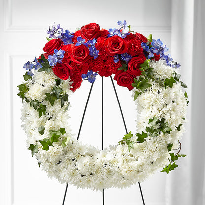 Patriotic Passion Wreath –  Flowers By Karen Inc, Ocean Springs MS