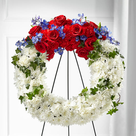 Patriotic Passion Wreath –  Flowers By Karen Inc, Ocean Springs MS
