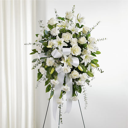 With Care Standing Spray –  Flowers By Karen Inc, Ocean Springs MS