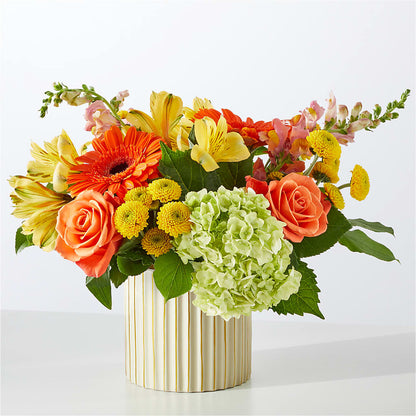 Autumn Sunshine Bouquet with Ivory Vase –  Flowers By Karen Inc, Ocean Springs MS