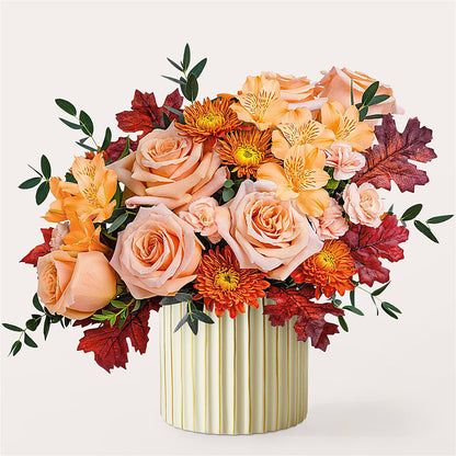 Spiced Latte Bouquet with Ivory Vase –  Flowers By Karen Inc, Ocean Springs MS