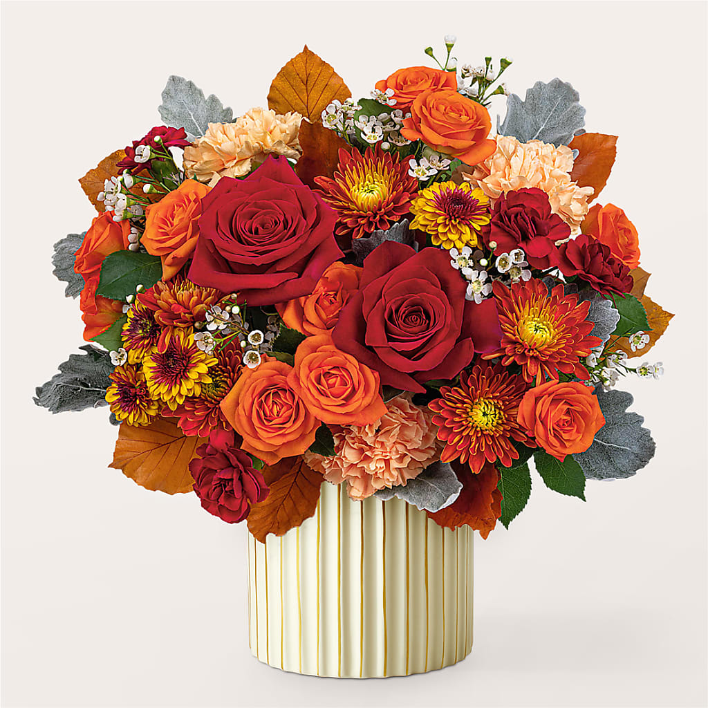 Merlot Bouquet with Ivory Vase –  Flowers By Karen Inc, Ocean Springs MS