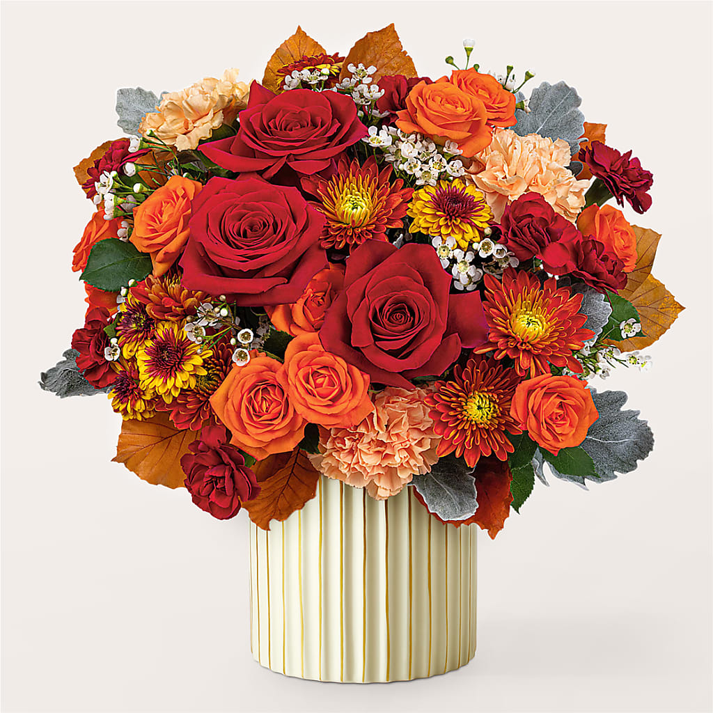 Merlot Bouquet with Ivory Vase –  Flowers By Karen Inc, Ocean Springs MS