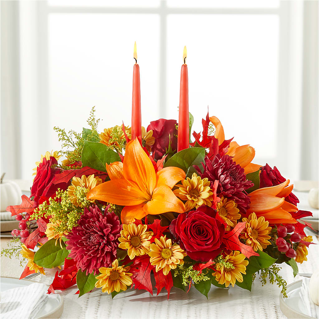 Autumn's Embrace Centerpiece –  Flowers By Karen Inc, Ocean Springs MS