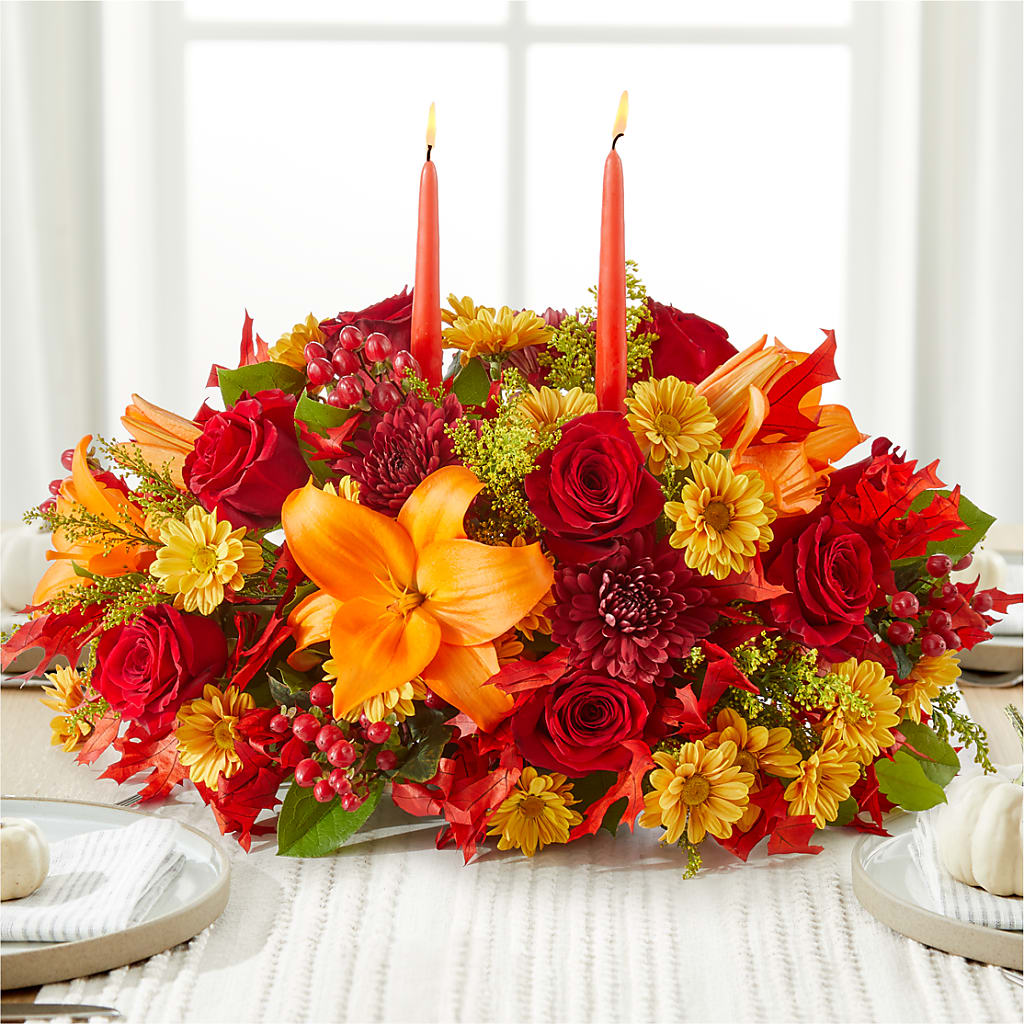 Autumn's Embrace Centerpiece –  Flowers By Karen Inc, Ocean Springs MS