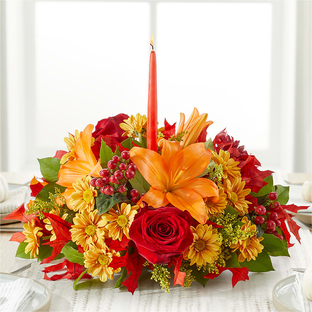 Autumn's Embrace Centerpiece –  Flowers By Karen Inc, Ocean Springs MS